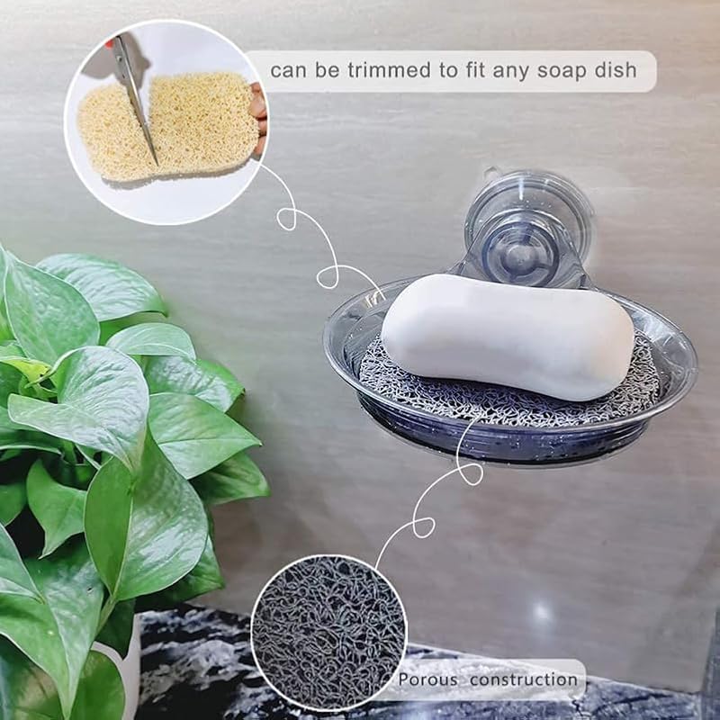 Self-Draining Soap Dish Pads - 10 Pcs Gray PVC Soap Savers