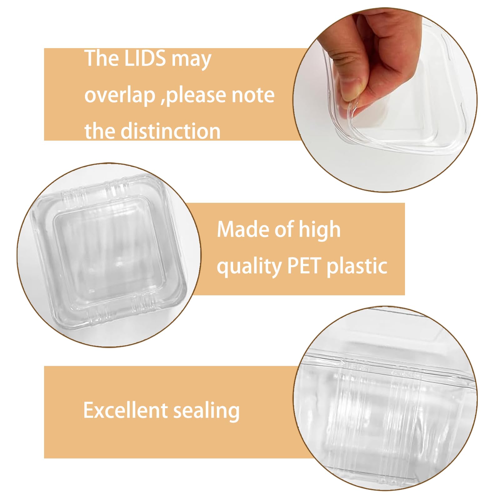 100 Pack 8OZ Plastic 50Pcs Square Dessert Cups with Lids and 50Pcs Spoons,Square Ice Cream Container with Forks, Disposable Parfait Cups for Mousse Cupcake Pudding Snacks Yogurt Parfait Fruits（50Sets）