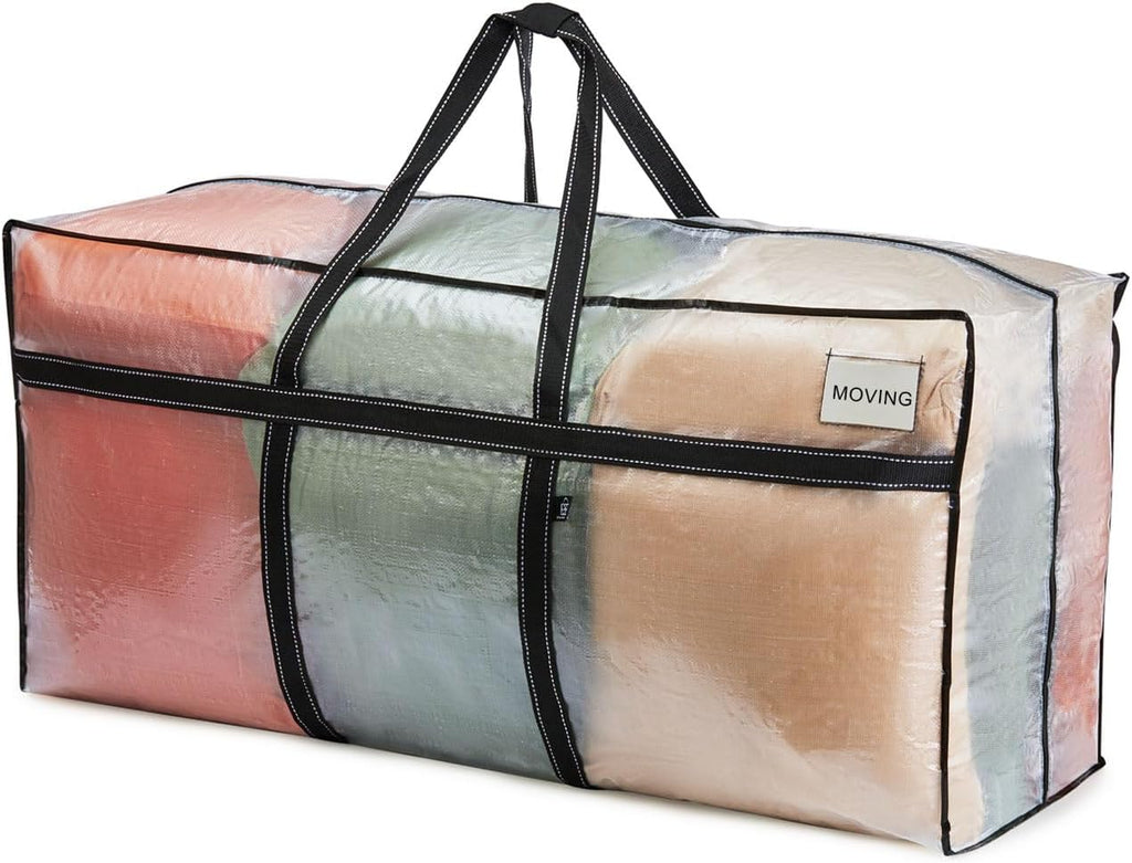 VENO Extra Large Heavy Duty Moving Bags - Ideal Storage Solution for College & Holiday Items | Clear, 1 Pack