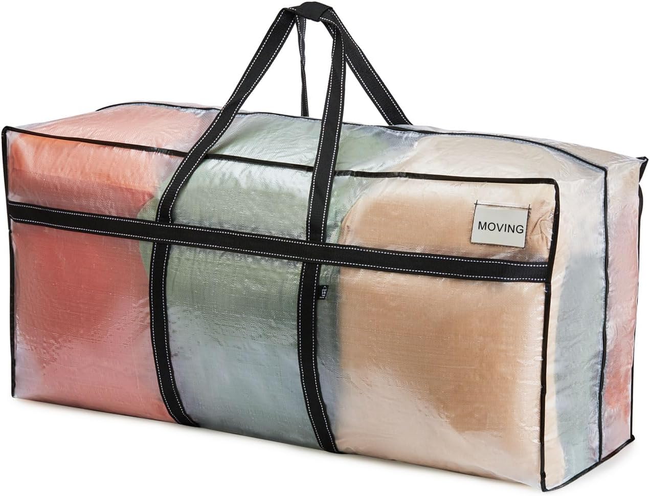 VENO Extra Large Heavy Duty Moving Bags - Ideal Storage Solution for College & Holiday Items | Clear, 1 Pack