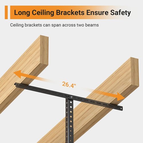 Heavy-Duty Metal Garage Storage Rack by [Brand Name] - 4ft x 8ft Adjustable Ceiling Rack | 600 lb Capacity, Black