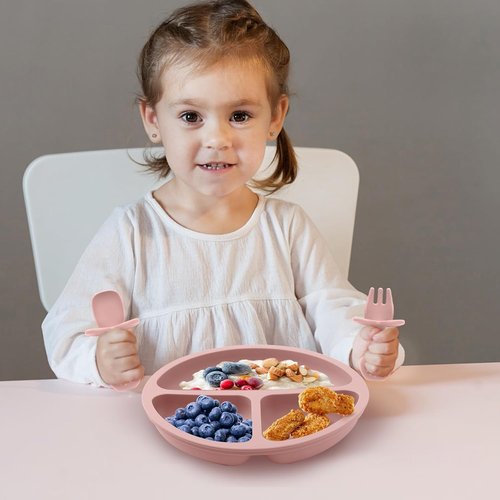 Eascrozn Baby Spoons and Forks Set - Silicone Self-Feeding Utensils for Toddlers | BPA-Free, 6-Pack