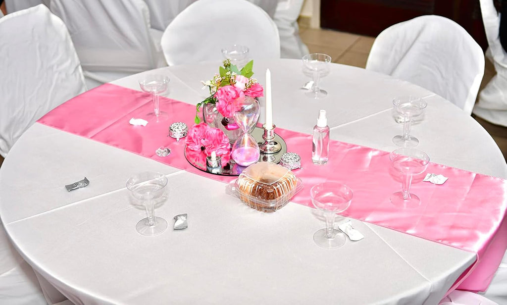 Skiennix Wedding Satin Table Runners - 10 Pack, 12 x 108 Inches for Parties & Events | Yellow