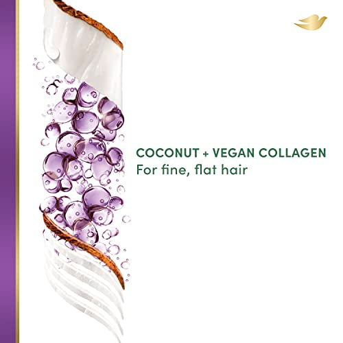 Dove RE+AL Bio-Mimetic Revolumize Conditioner with Coconut & Vegan Collagen for Fine Hair, 10 oz