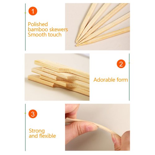100-Pack Bamboo Paddle Picks – Wooden Skewers for Cocktails, Appetizers, Fruit, Sandwiches, and BBQ Snacks – Available in 3.5" / 4.7" / 7" / 10" (7 inch)
