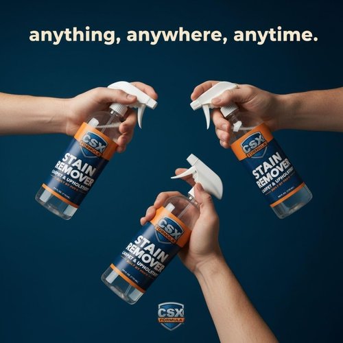 CSX Powerful Stain Remover 24oz – Heavy Duty Carpet & Upholstery Cleaner, Professional Strength, Deep Clean Formula – Removes grease, wine, coffee, ink, food, and more – Made in the USA