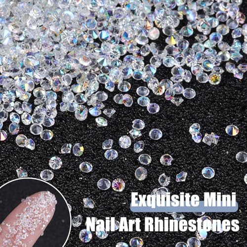 Umillars 30000 Pcs 1.5mm Mini Nail Rhinestones Clear AB Pixie Crystals