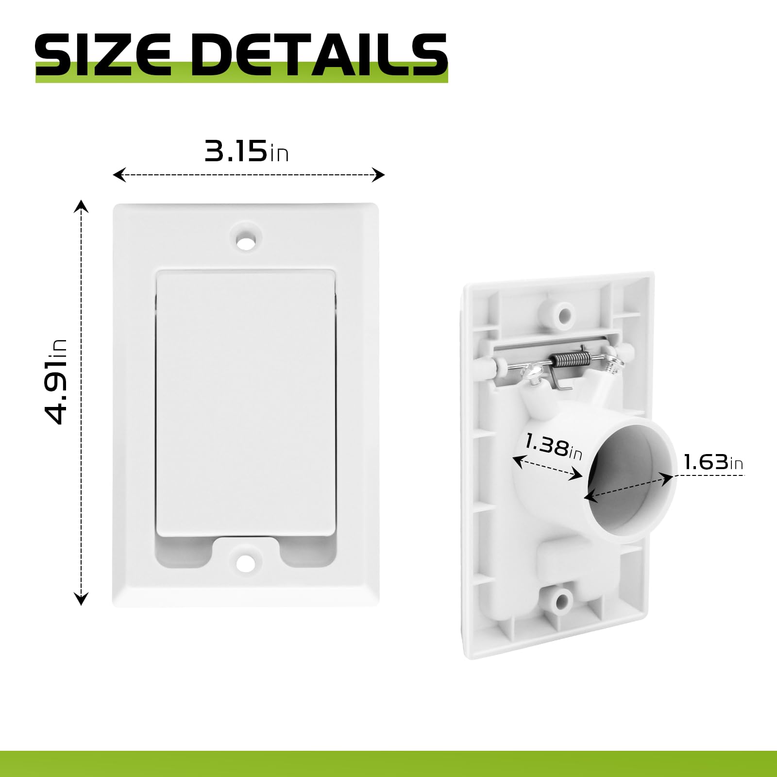 Central Vacuum Square Door Low Volt Inlet Wall Plate for Nutone Beam VacuFlow Electrolux Central Vac Systems -Inlet Valve Plate Fits Central Vacuum Accessories (2 Pack - No Electrical Inlet Connector)