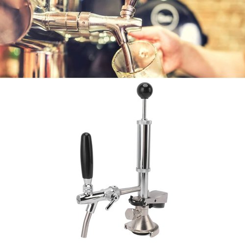 4" Keg Party Pump, Stainless Steel Keg Hand Pump, Probe Coupler Beer Tap for Keg with Distributor and Handle for Homebrew, Picnics, Welcome Parties, Wedding Events, And Family Gatherings