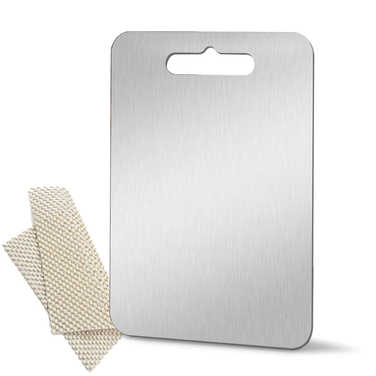 GYBETIN Titanium Cutting Board - Upgraded Thickened (0.08 in) Non-Deforming 100% Pure Titanium Cutting Boards with Non-Slip Pad, Food Grade Extra Large Cutting Boards (18 x 12 inch) (X-Large)
