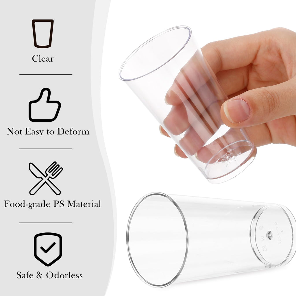 Uiifan 300 Pcs 3 oz Mini Dessert Cups Plastic Appetizer Cups Tall Round Clear Dessert Shooter Disposable Parfait Serving Cups Bowl for Tasting Party Puddings Ice Cream Wedding Birthday Party