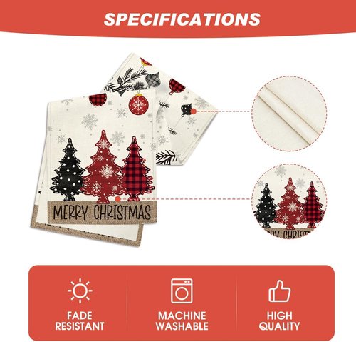 Artoid Mode Christmas Table Runner - Red Pine Trees Design | Winter Holiday Decor 13x72 Inch