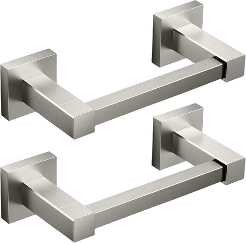 FORIOUS Toilet Paper Holder - Rustproof Stainless Steel Double Post Pivoting Design | 2-Pack Square