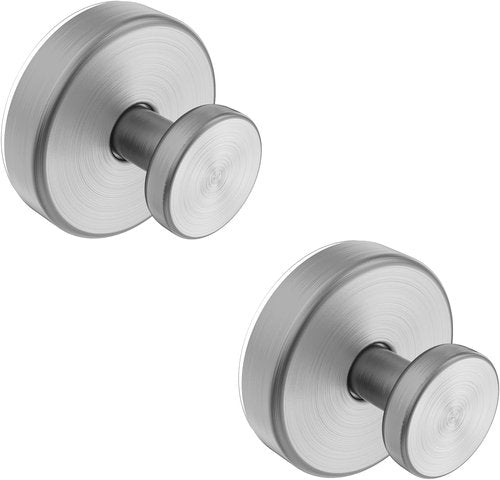 Bntuk Suction Cup Hooks - Removable Towel Hooks for Bathroom & Shower | 2 Pack, Silver