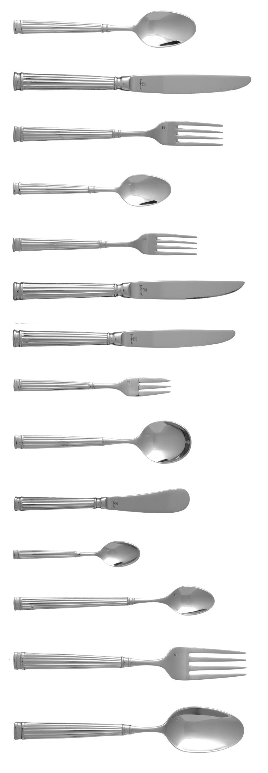 Fortessa Doria 18/10 Stainless Steel Flatware Salad/Dessert Fork, Set of 12