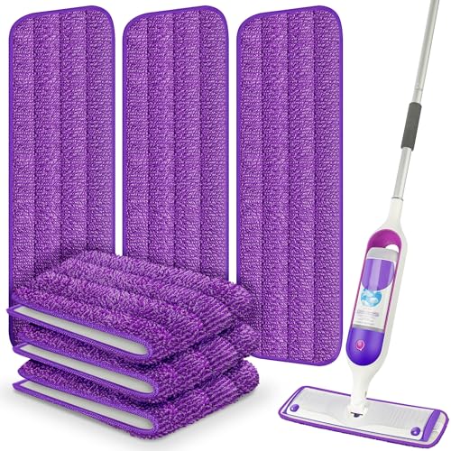 ILAVCOOL Reusable Mop Pads 6 Pack for Swiffer PowerMop - Purple