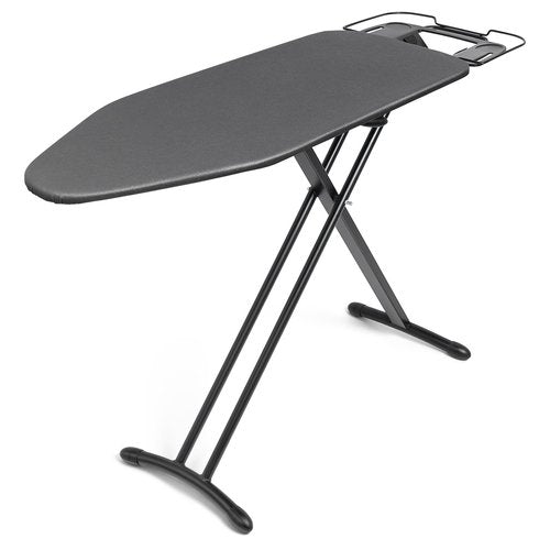 Duwee 17"x46" Ironing Board Full Size,Deluxe Ironing Board with Steam Iron Rest,Heat Resistant Cover and Thicken Felt Pad, Adjustable Height,Heavy Sturdy Legs,Black