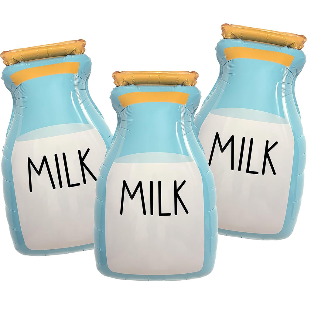 Large Milk Bottle Balloons Baby Bottle Decor for Milk and Cookies Birthday Decorations Baby Milk Theme Party Supplies 3 Pack