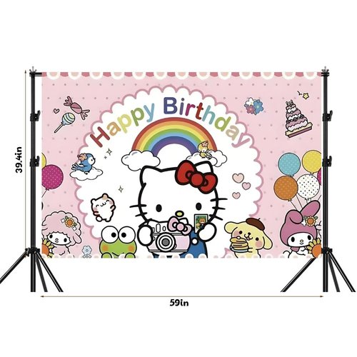 Cartoon theme party supplies,Kawai birthday decorations,Including banners, balloons, tablecloths, dinner plates, etc.