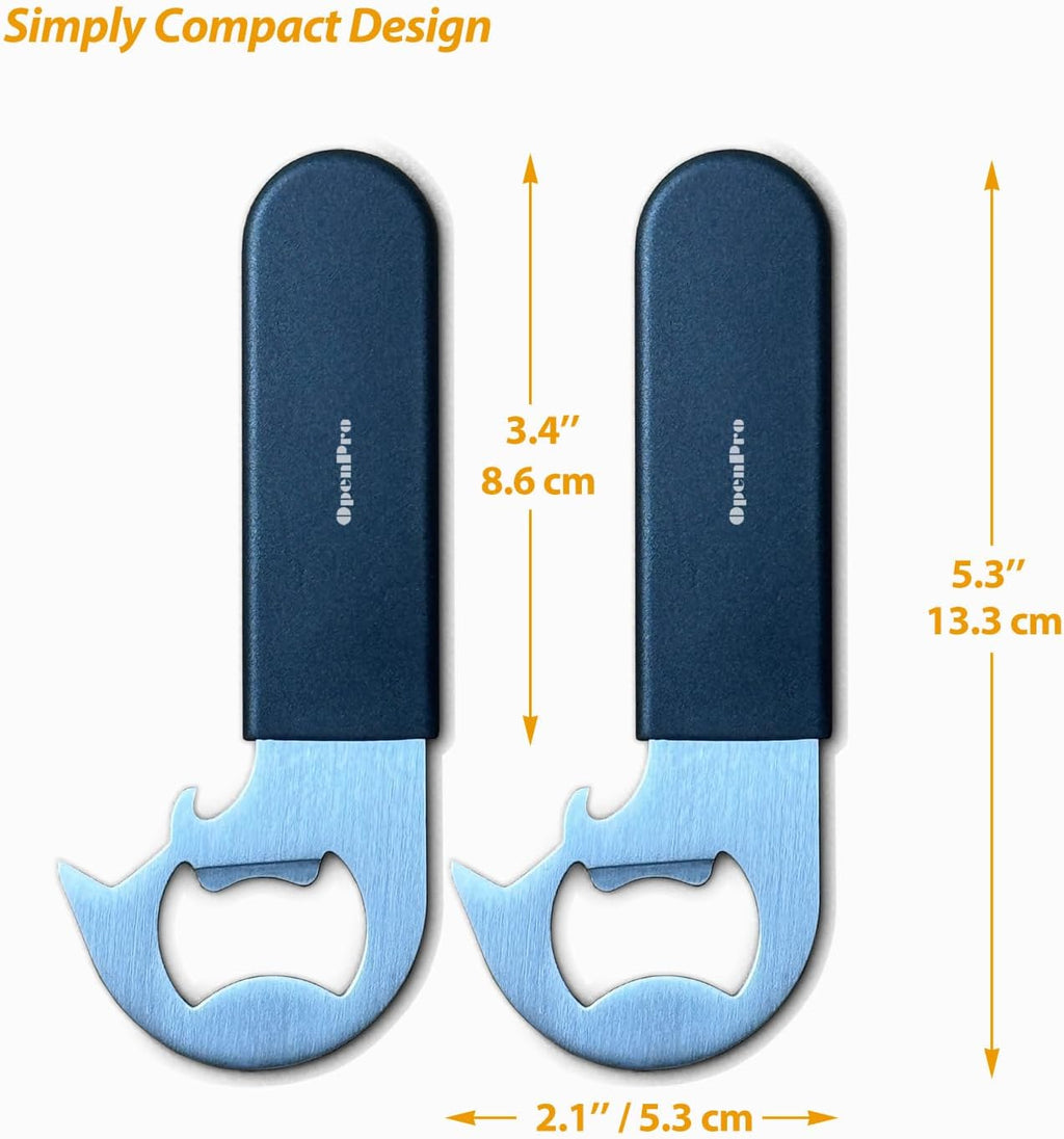 Skiennix Magnetic 2-in-1 Can Opener | Easy Manual Beer & Pet Food Opener for Seniors - 2-Pack