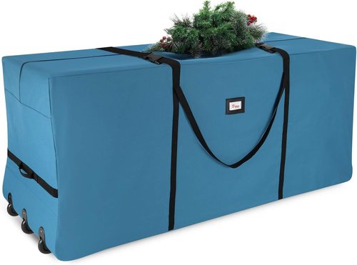 Hearth & Harbor Christmas Tree Storage Bag - Extra Large Rolling Bag for 9 ft Trees | Durable Handles & Wheels