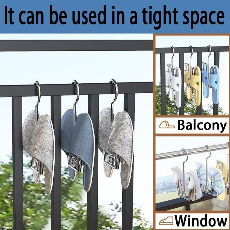 6-Pack Stainless Steel Shoe Hanger Rack for Closet Storage and Air Drying