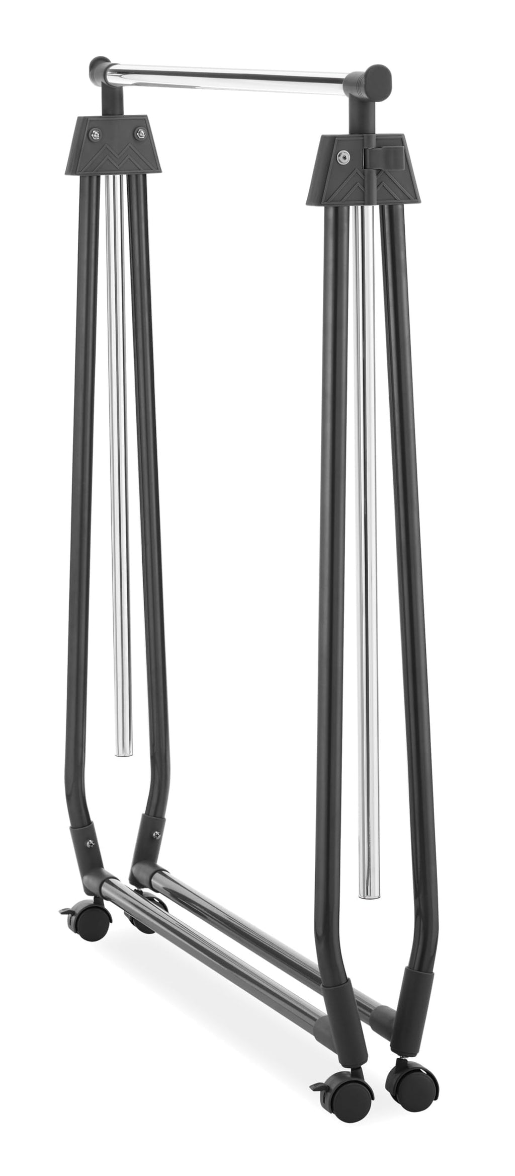 Whitmor Folding Garment Rack - Rolling Clothes Hanger - Adjustable Height - Black