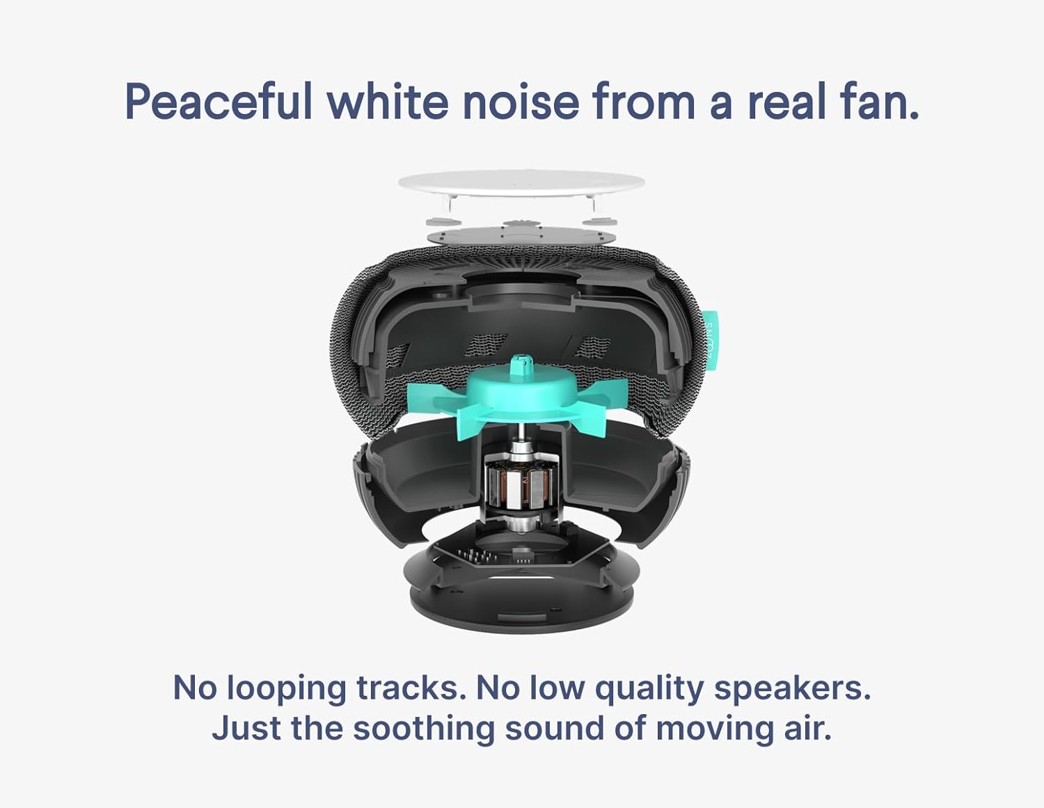 SNOOZ Smart White Noise Machine - Real Fan for Non-Looping Sound | Portable Sleep Aid for Home & Travel