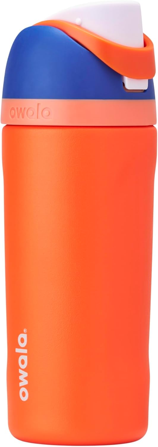 Owala Kids FreeSip Water Bottle - Insulated Stainless Steel with Straw, BPA-Free, 16 oz, Blue Citrus