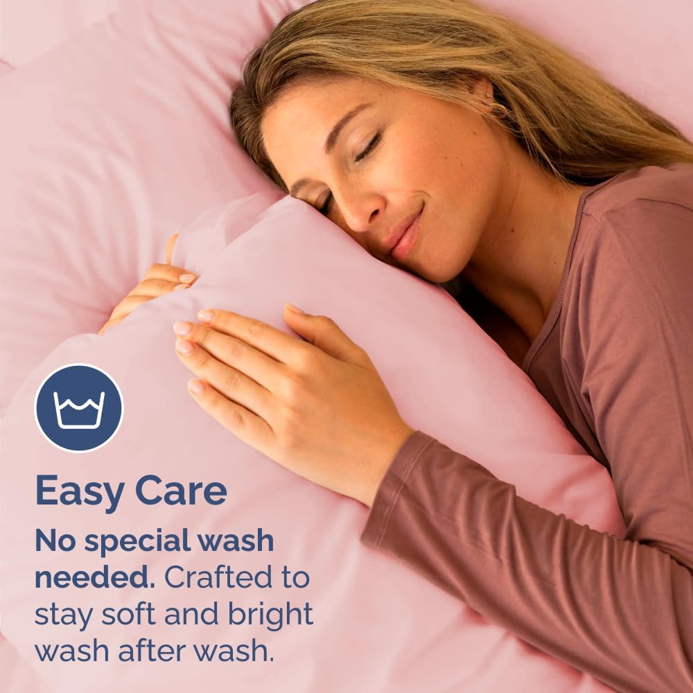 Skiennix Body Pillowcases Set of 4 | Soft & Breathable 20x54 Long Pillow Covers - Comfy Baby Pink