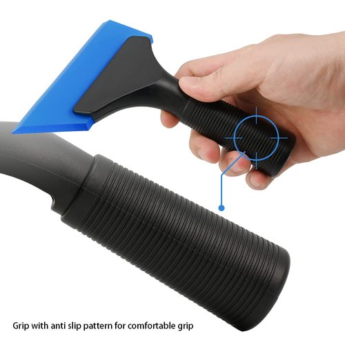 FOSHIO Small Squeegee with 5 Inch Dark Blue Rubber Blade Mini Wiper Window Tinting Tools for Mirror Glass Window Cleaner with Non-Slip Handle