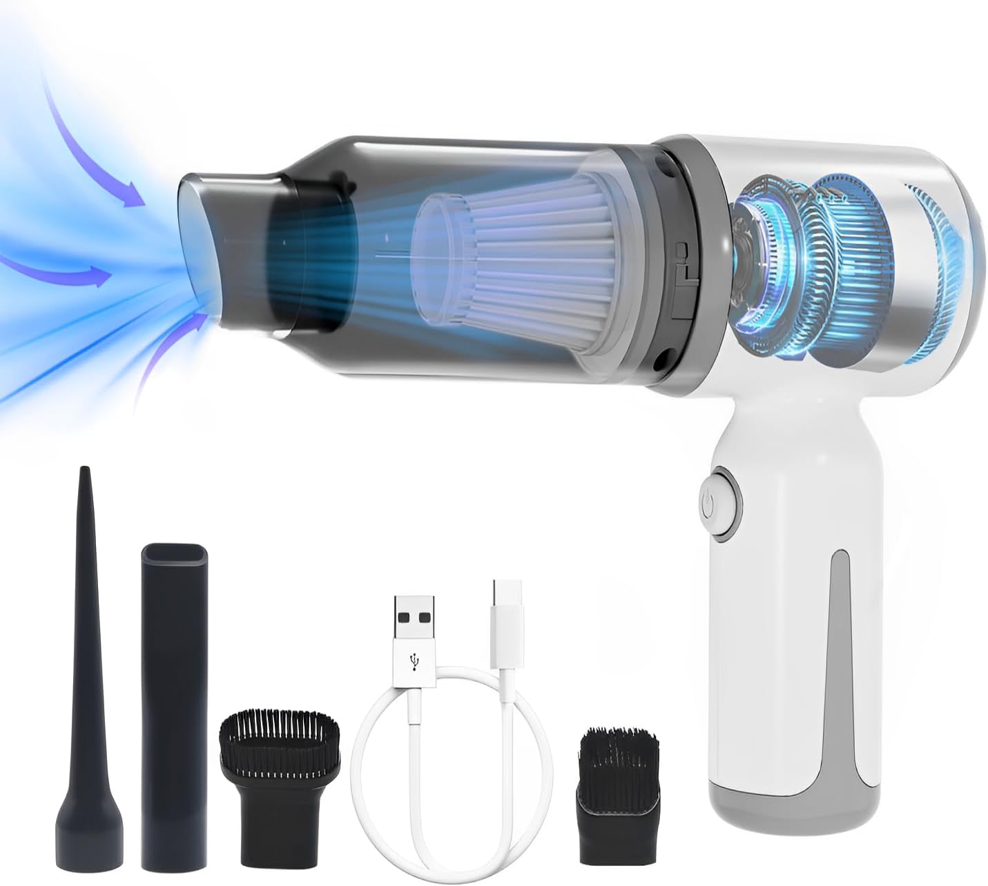 Skiennix Mini Cordless Car Vacuum - High Power 9000PA Suction | Portable 3-in-1 Handheld Cleaner
