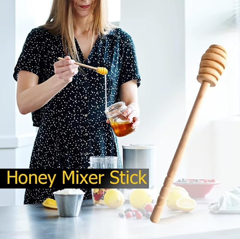 Honey Dipper Stick with Long Handle - Premium Dessert Spoon