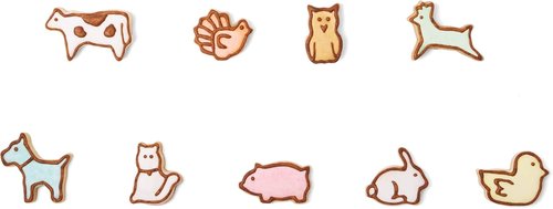 Fox Run Mini Animal Cookie Cutters - Metallic Design, Perfect for Baking Fun | 0.75 x 1.5 x 1 Inches
