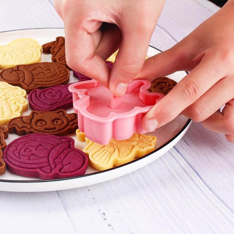 MayeBridge Halloween Witch and Bat Cookie Cutters Set of 6