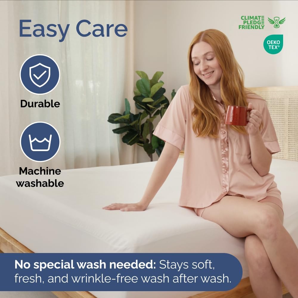Queen Mattress Protector by [Brand Name] - Waterproof Bed Cover with 16" Deep Pockets | Soft, Breathable, Noiseless