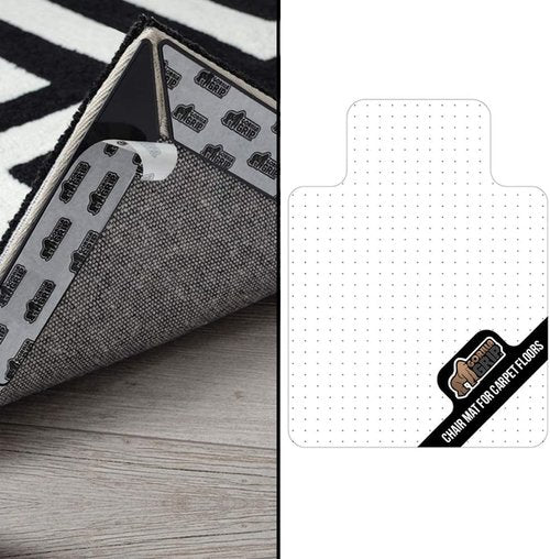 Gorilla Grip Rug Gripper Pads - Office Chair Mat for Carpet Floors | 8-Pack Black, 32.5"x48" Clear