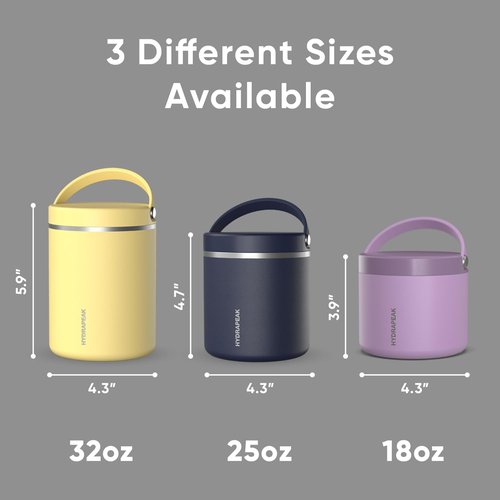 Hydrapeak 25oz Vacuum Insulated Food Jar - Leak-Proof Wide Mouth Soup Container for Hot & Cold Meals (Black)