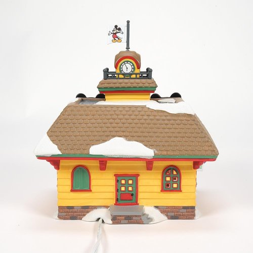 Department 56 Mickey Mouse Train Station | Lit Building Decor, 5.67 Inch, Multicolor