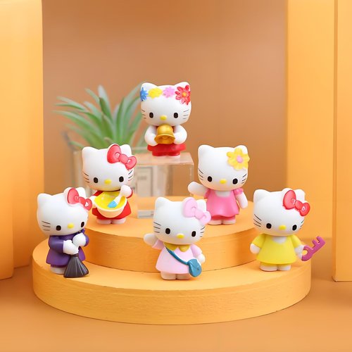 Kawaii Anime Figures Cake Decorations for Girls Happy Birthday Cake Toppers Cartoon Theme Party Decorations