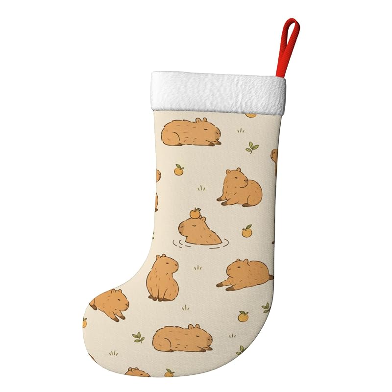 Cute Capybara Christmas Stocking - 18 Inch Plush Family Holiday Decor - Variation: Cute Capybara