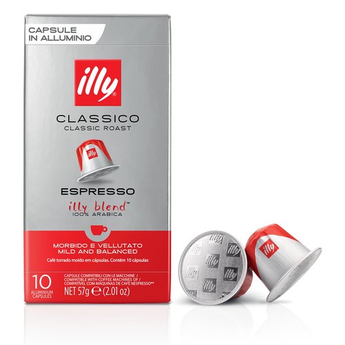 Illy Espresso Compatible Capsules - Classico Roast Coffee Pods with Caramel & Jasmine Notes - 10 Count