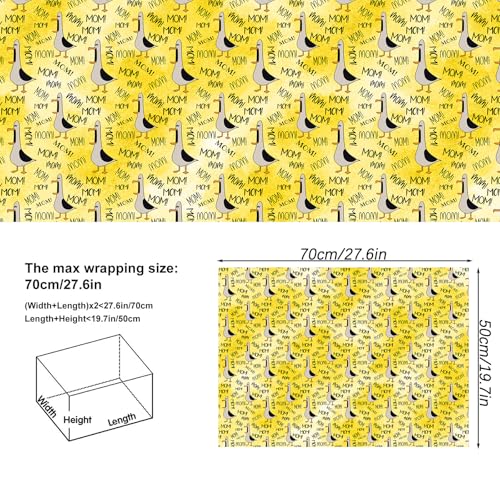 Funny Mother's Day Gift Wrap - 6 Sheets Duck Mom Design, 20x28"