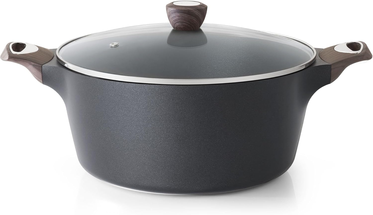 SENSARTE Nonstick Stock Pot - Versatile 2.6/4.5/6.6/8.5 QT Casserole for Healthy Cooking | Induction Compatible, Black