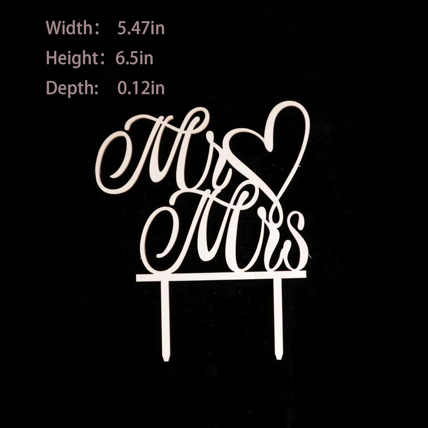 Mr & Mrs Wood Wedding Cake Topper - Elegant Bride & Groom Decor for Engagements & Anniversaries