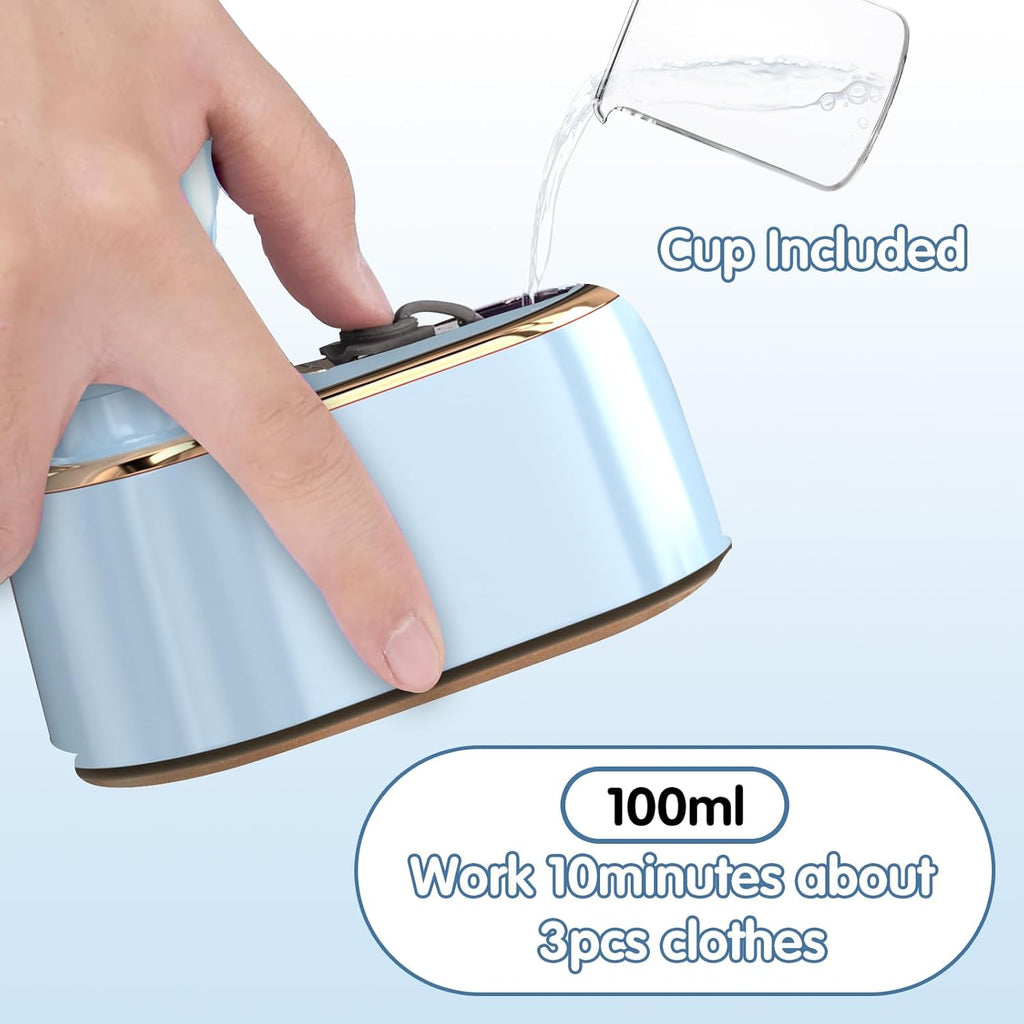 Skiennix Travel Steamer Iron - Mini Portable Ironing Machine for Clothes | Compact Size in Sky Blue