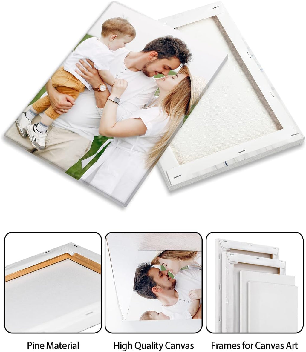 Skiennix Personalized Custom Canvas Wall Art - Framed 11x14 Photo Prints for Living Room, Bedroom & Gifts