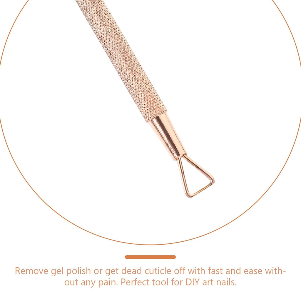 Uonlytech Stainless Steel Triangle Cuticle Pusher - Gel Polish Remover Tool for Manicure & Pedicure