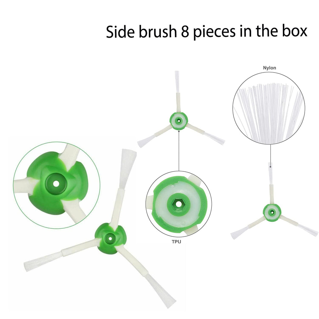 Parts accessories Compatible for iRobot Roomba e5 e6 i1 i2 i3 i4 i5 i6 i7 i8 j5 j6 j7 j8 and all Plus i e j Series Vacuum Cleaner 2 Set Roller Brushes 8 HEPA Filters 8 Side Brushes 1 caster wheel