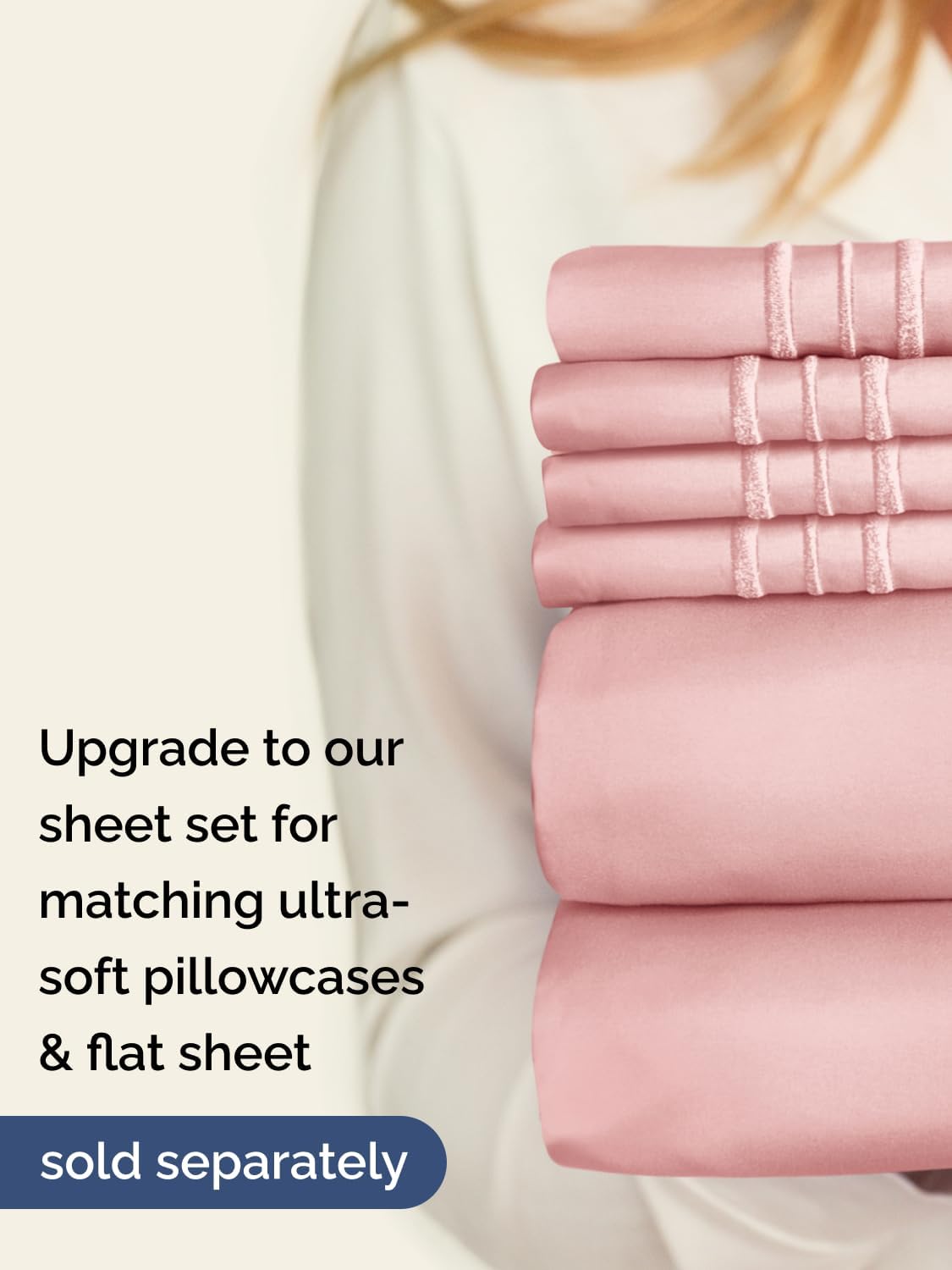 Skiennix Extra Deep Queen Fitted Sheet - Ultra Soft & Breathable - Fits 18-24 Inch Mattresses - Baby Pink